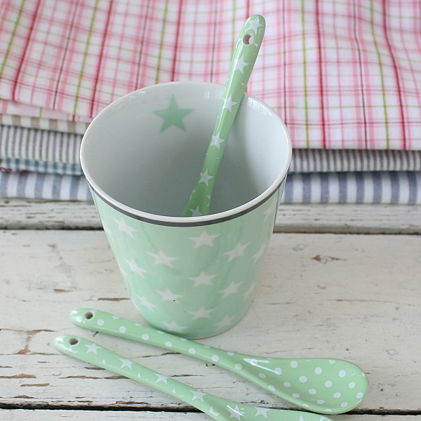 Happy Spoon Dot - Minty Green