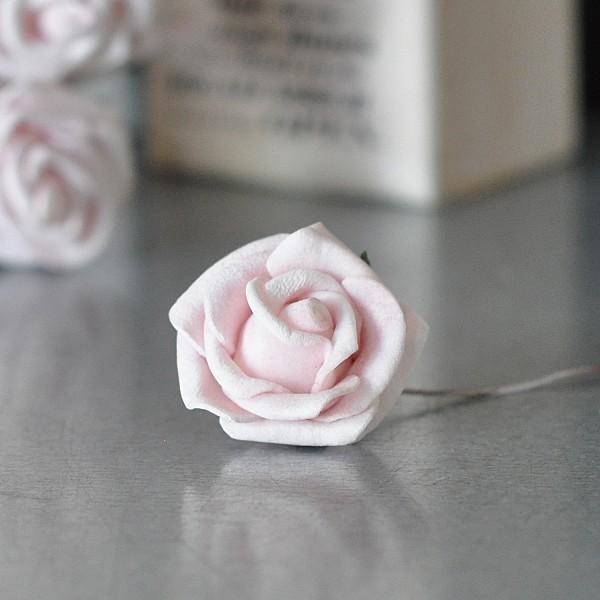 Dekorationsros Soft Rosa - 2,5 cm