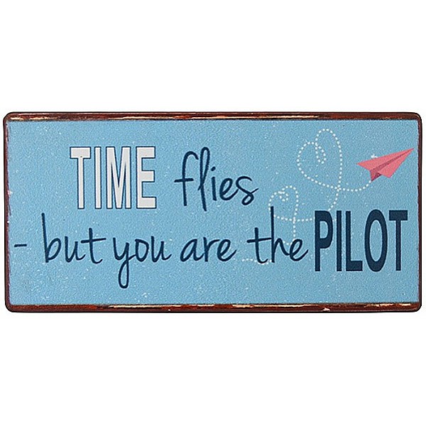 Magnet/Kylskåpsmagnet Time flies but you are the pilot