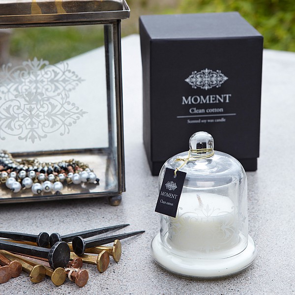 Scented Candle MOMENT Small - Clean Cotton