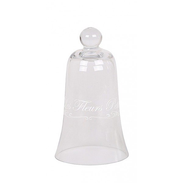 Glasglocke mit Text Les Fleurs Grande - Klein