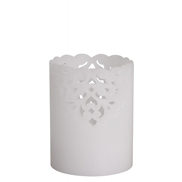 Stearinljus med batterier Lace - Höjd 10 cm