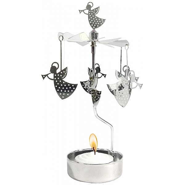 Rotary Candle Holder Trumpet Angel