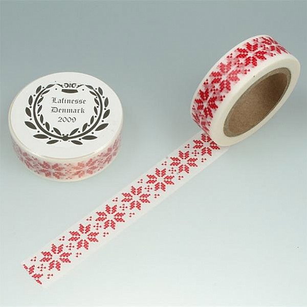 Washi Tape Weihnachtsmuster Sterne - Rot