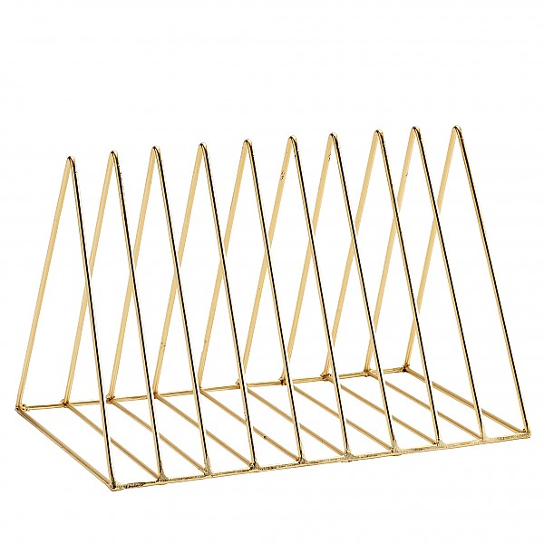 Magazine Rack / Organizer Triangle - Shiny Gold
