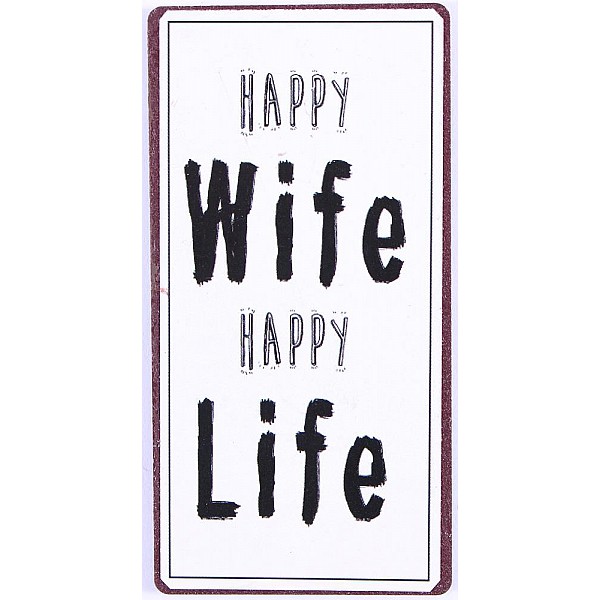 Magnet/Kylskåpsmagnet Happy wife happy life