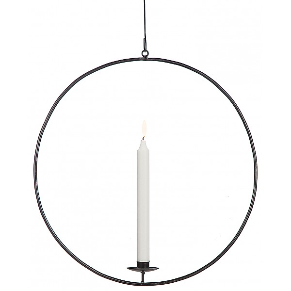 Schmiedeeisen Kerzenring 40 cm - Schwarz