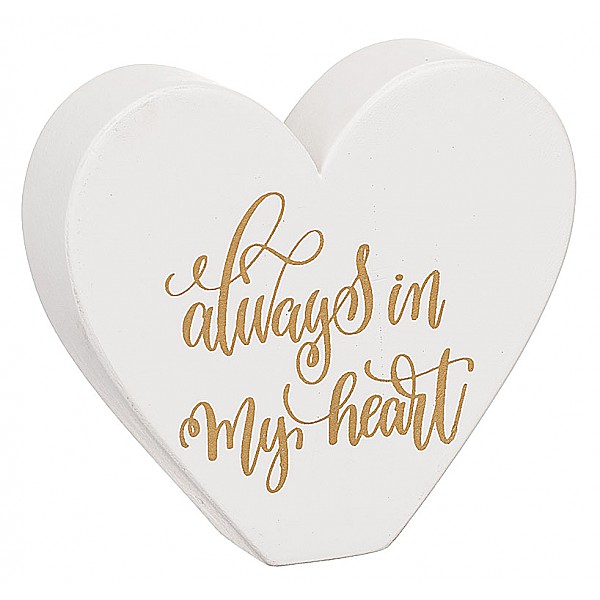 Hjärta Always in my heart - Vit/Guld