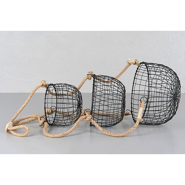 Hanging Metal Baskets - Black