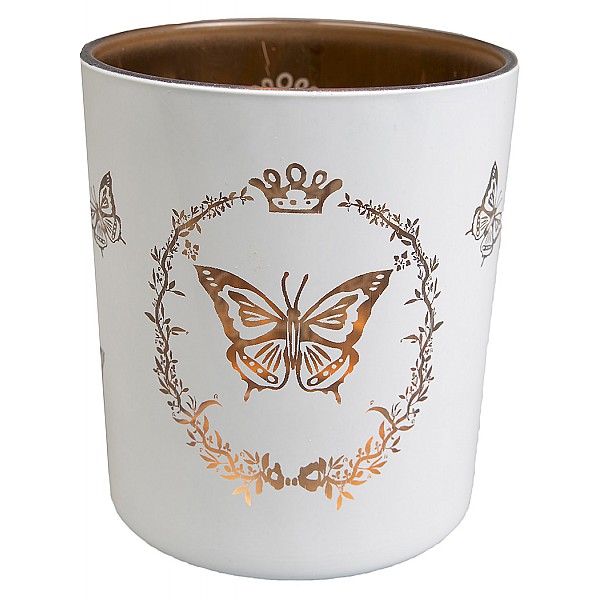 Candle Holder Butterfly Motif White - Small