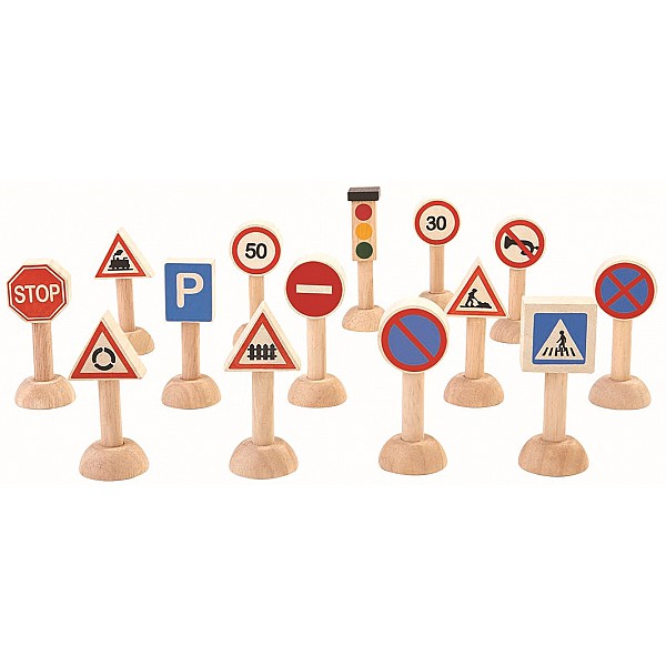 Set von Verkehrszeichen und Ampeln