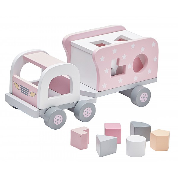 Kids Concept Block Sorter Truck - Pink