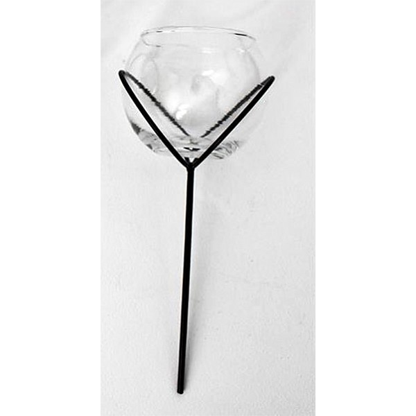 Globe Vase / Candle Holder Stick Bell Black - Small