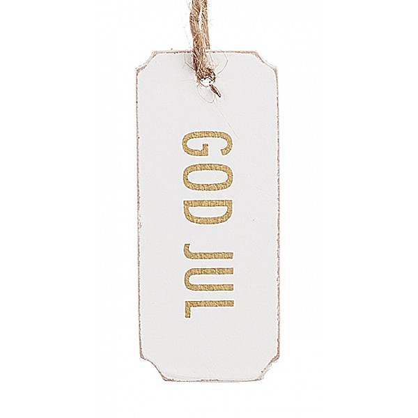 Gift Tag God Jul - Gold text