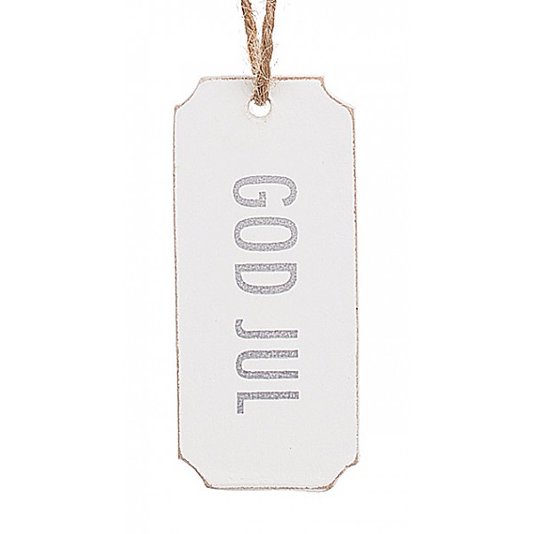 Gift Tag God Jul - Silver text