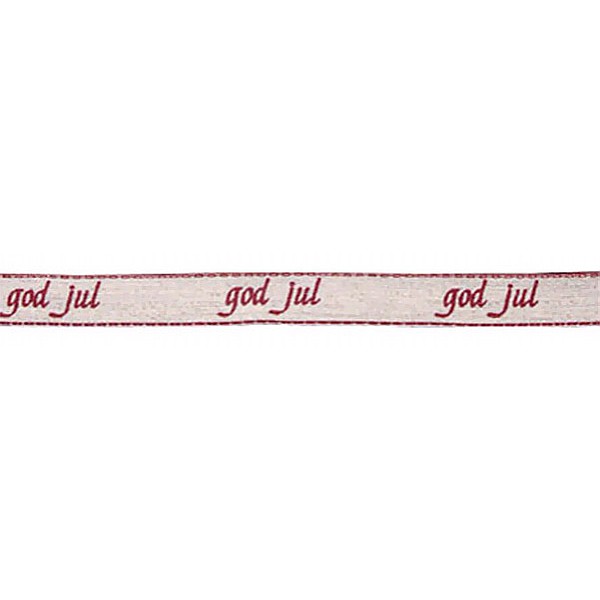 Ribbon God Jul Natural / Red - 15 mm
