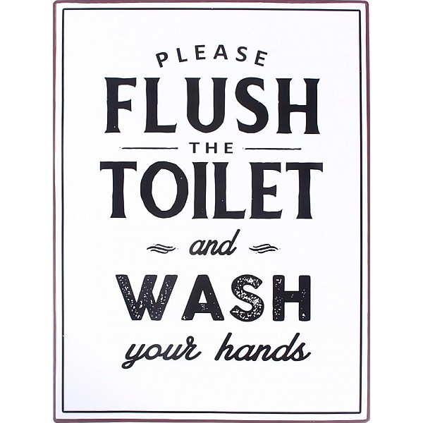 Plåtskylt Please flush the toilet