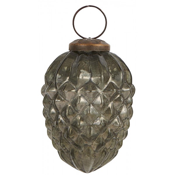 Christmas Bauble Cone Olive - Large
