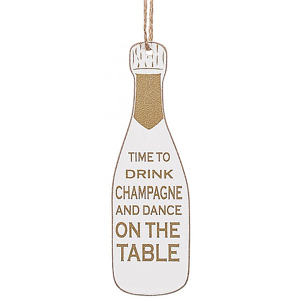 Champagne Bottle Tag Weißer Korken - Zeit, Champagner zu trinken