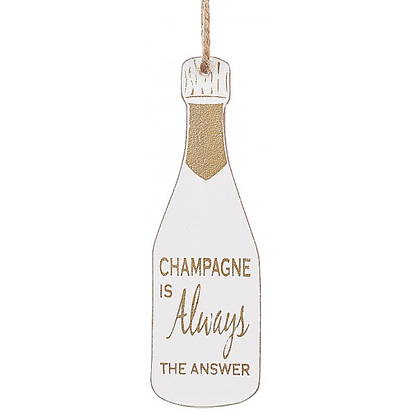 Champagne Bottle Tag White cork - Champagne is always the answer