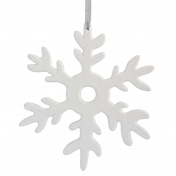 Ceramic Decoration Snowflake - White