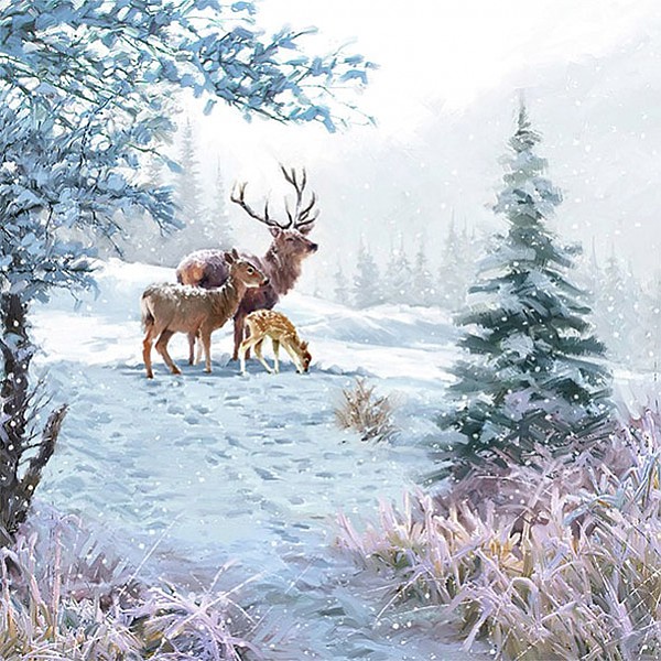 Napkins Deer Family