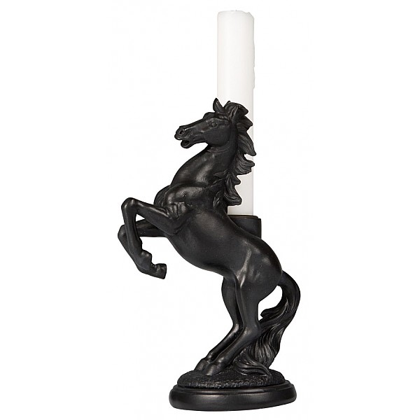 Candle Holder Horse - Black