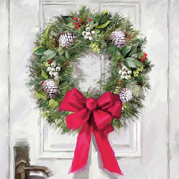 Napkins White Wreath