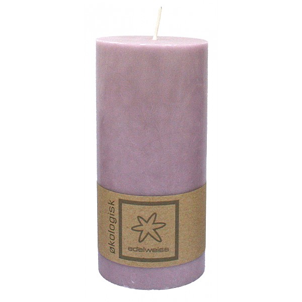 Organic Pillar Candle Lilac - 7 x 15 cm