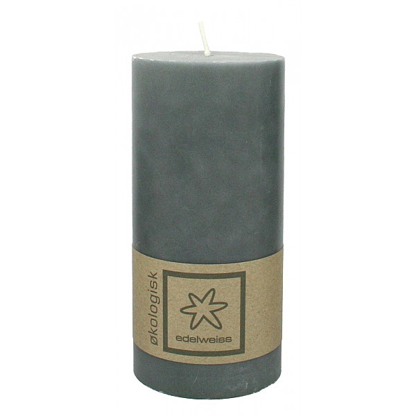 Organic Pillar Candle Dark Grey - 7 x 15 cm