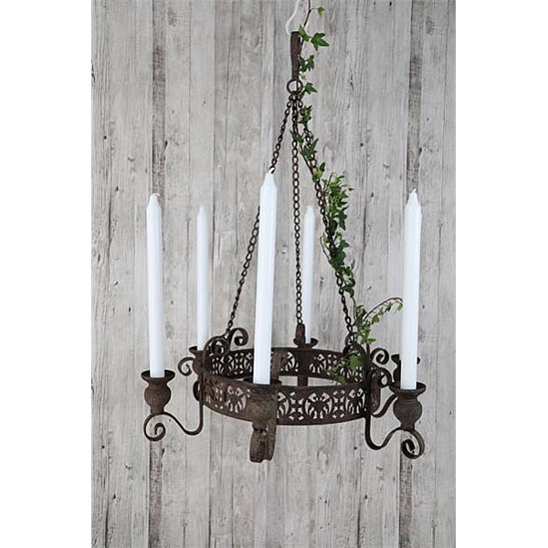 Candle Chandelier 45 cm - Rust Brown