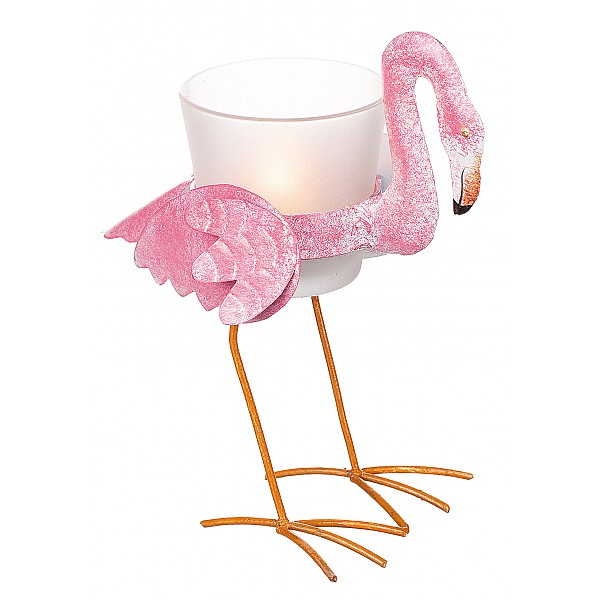 Candle Holder Flamingo Wrought Iron