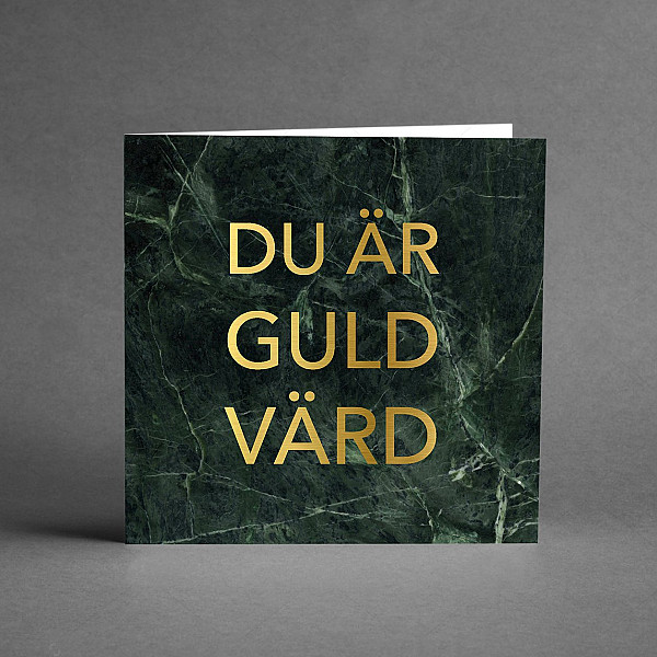 Kort Du är guld värd Grön marmor - Card Store  Mixin