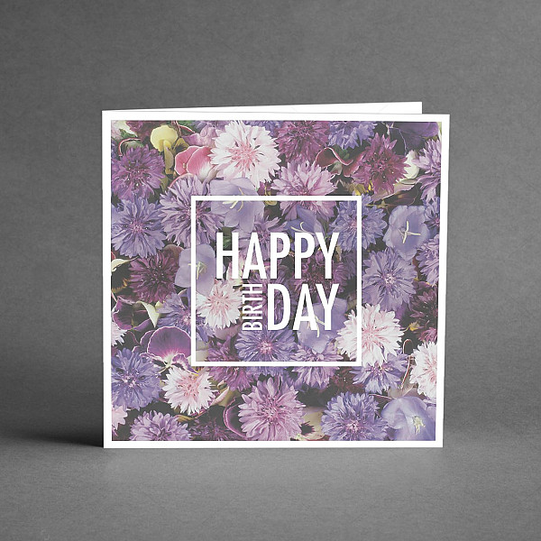 Card Happy birthday Purple