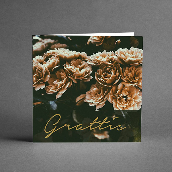 Card Grattis Orange / Gold