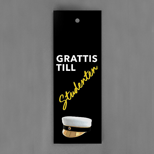 Gift Tag Student Card Black / White / Gold