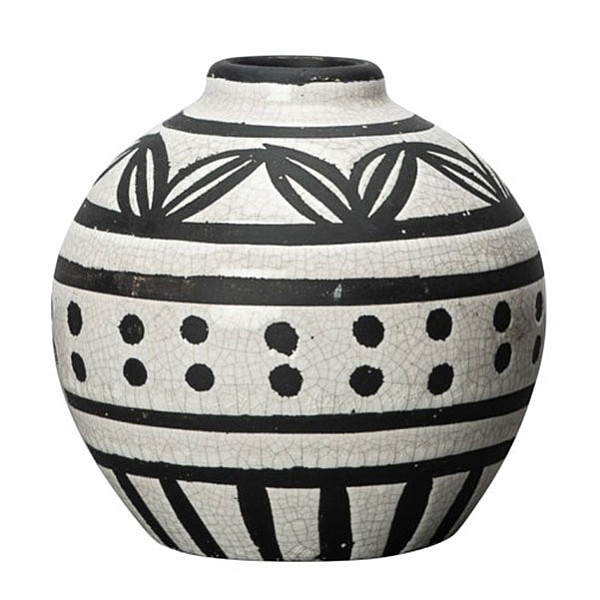 Vase Marrakech - White / Black