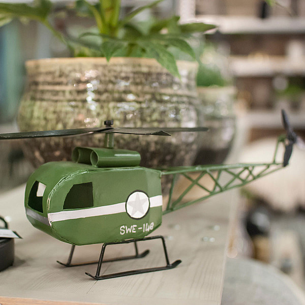 Metal Helicopter - Green