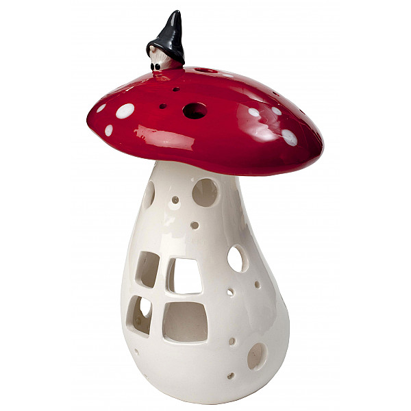 Lantern Gnome on mushroom - Large