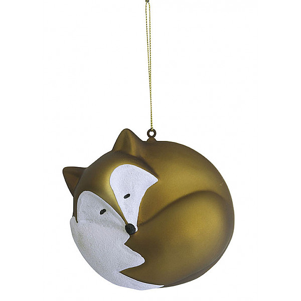 Christmas Bauble Fox - Gold