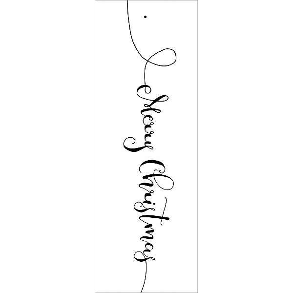 Gift Tag Merry Christmas Squiggly White / Black