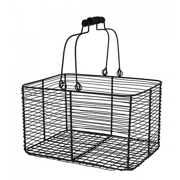 Wire Basket Rectangular Black Small, Strömshaga Mixin Home