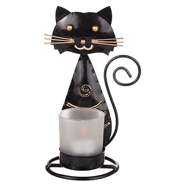 Kerzenhalter Cat Wrought Iron - Schwarz