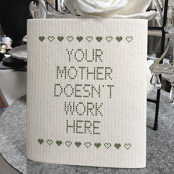 Dish Cloth Your mother doesn't - White / Green