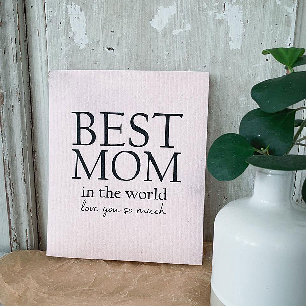 Dish Cloth Best Mom - Pink / Black