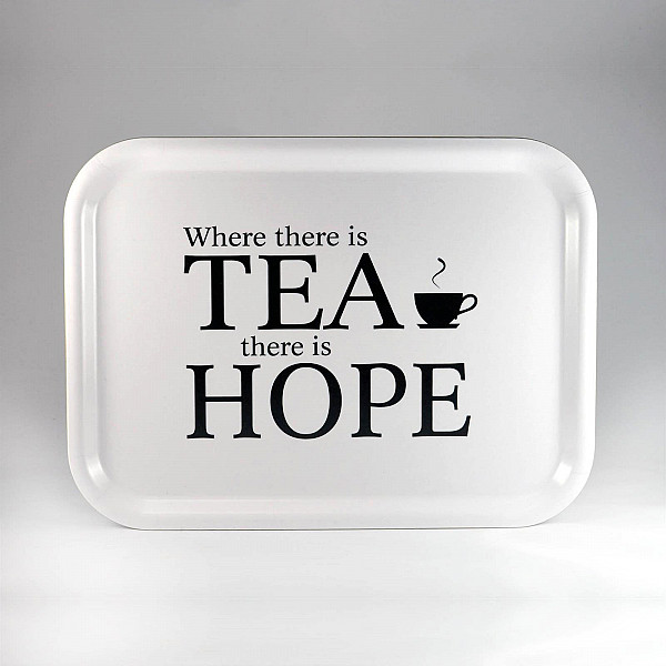 Tray Where there is tea - White / Black