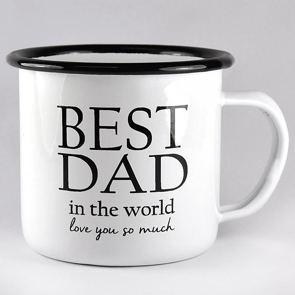 Enamel Mug Best Dad - White / Black