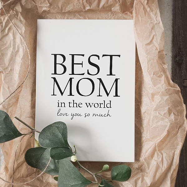 Wooden Wall Sign Best Mom A5