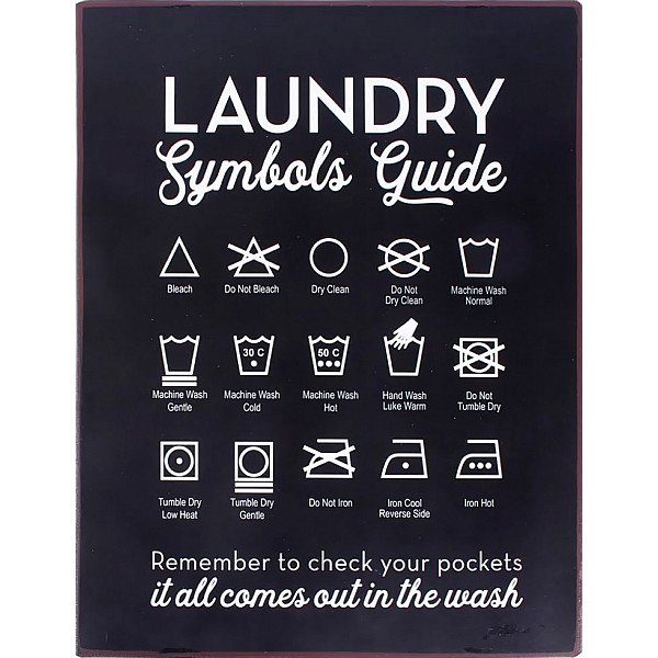Tin Sign Laundry Symbols Guide