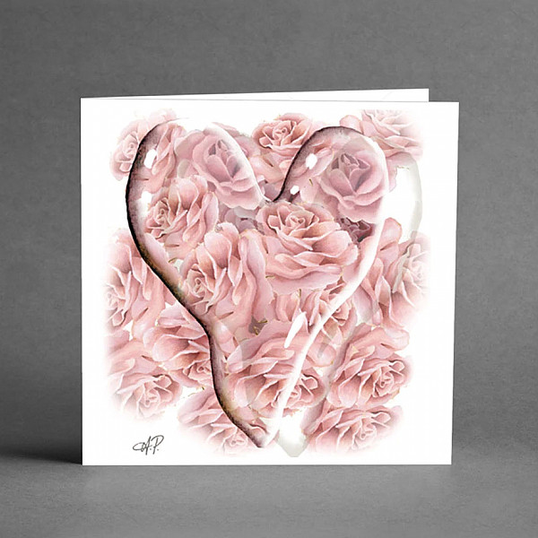 Small Card Pink Glass Heart